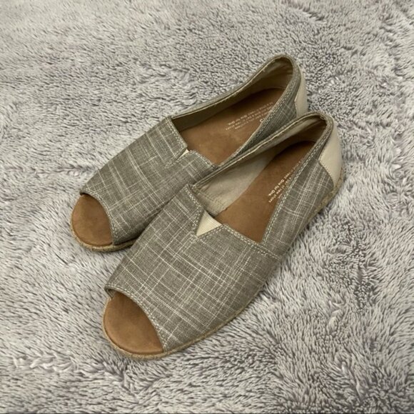 TOMS Alpagrata Open Toe Espadrille Flat Size 10 - Picture 6 of 7